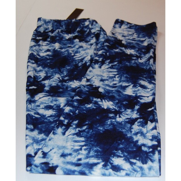 Reg‎ One Size Blue & White High Waist Tie Dye Leggings Womens - Picture 9 of 9